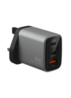 Buy GaN Wall Charger PD 67W QC + Type-C x 2 , Fast Charging Compatible with MacBook Pro, Air, HP, Dell, Lenovo, iPad Pro/Air, iPhone 15 Pro Max Galaxy S23 – Black in UAE