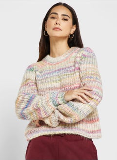 Buy Puff Sleeve Printed Sweater in UAE