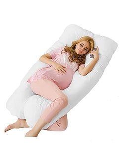 Buy Comfortable U Shape Maternity Pillow Polyester White 80x120cm in Saudi Arabia