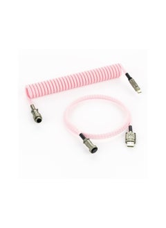 اشتري Braided Keyboard Cables 1.5m Coiled Type-C to USB A with Detachable Aviator Connector.for Gaming Keyboard/Tablet -Pink في الامارات