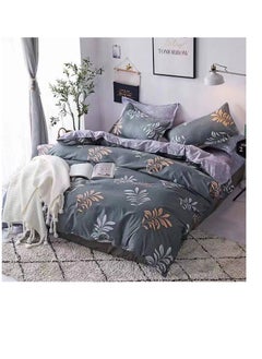 Buy Petals and Floral Designs Single-Size Duvet Cover Set, Multicolour -160x210cm, Fitted sheets size (120x200)+30cm Cotton+Polyester in UAE