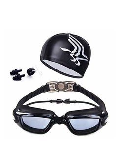 اشتري Swim in Comfort and Style with our Adjustable Goggles, Cap, and Waterproof Earbuds Set في الامارات