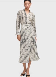 اشتري Front Slit Printed Dress في الامارات