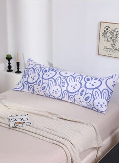 Buy 1 Pieces Long Body Pillowcase, Cute Bunny Design, Lavender Color. in UAE