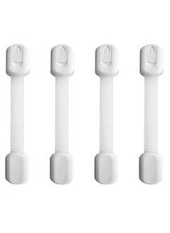 اشتري 4 Pcs Child Safety Strap Locks, Baby Proofing Cabinet Strap Locks, Safety Strap Locks for Fridge,Cabinets,Drawers,Dishwasher & More, No Drilling Required, Easy Installation في الامارات