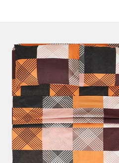 Buy 4PCS Double Bedsheet Set Cotton Blended 128TC Premium Quality Breathable & Soft Golden 1 Double Flat Sheet 229x254 cm, 1 Double Fitted Sheet 200x200cm & 2 Pillowcases 51x76 cm Printed Design in UAE