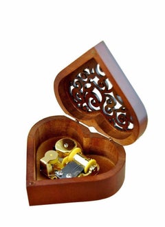 Buy Music Box, CharmCollection Creative Wood Heart Shaped Wind-up Musical Box Decorative Music Box with Gold-plating Movement in Birthday to Girlfriend Girls, Melody Castle in The Sky in UAE