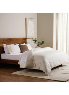 اشتري Elegance 3-Piece Duvet Cover Set 200X200Cm - Cream في الامارات