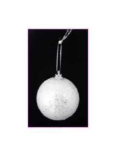 Buy Snowy Elegance Decoration Balls by Party Fun 6cm Set of 6 Pcs in Pure White Color Transform Your Space with Winter-inspired Charm in UAE