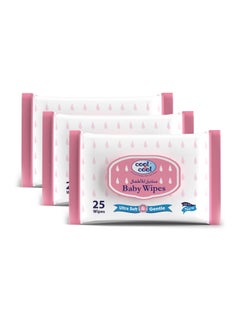 Buy Cool & cool Baby Wipes 25's  Pack of 3 in UAE