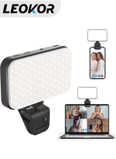 Buy Photography Light Clip on Phone Laptop For Selfie Live Broadcasting Confrence Online Lesson Makeup TikTok Videos High Brightness 66 Beads Multiple Modes Black in Saudi Arabia