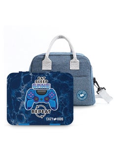 اشتري Eazy Kids Bento Box wt Insulated Lunch Bag & Cutter Set -Combo - Eat Sleep Game Blue في الامارات