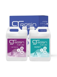 Buy 2-Piece Resin And Hardener Set Clear 8kg in Saudi Arabia