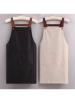 Buy 2pcs Waterproof Kitchen Cooking Apron Chef Aprons With Pocket in UAE