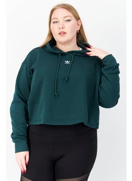 Buy Women Plus Size Fit Long Sleeves Training Hoodie, Dark Green in UAE