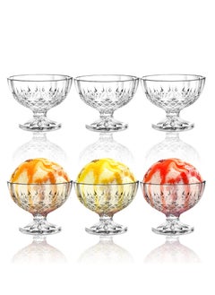 Buy Acrylic Ice Cream Bowl, 6 Pack Dessert Bowls, Serving Bowls, Clear Footed Dessert Cup, Small Cute Footed Tulip Clear Dessert Cups, Reusable Parfait Appetizer Cup, for Dessert, Ice Cream, Pudding in UAE