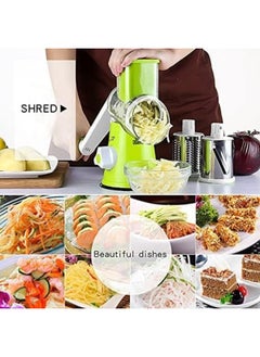 اشتري 4 Pieces Vegetable Slicer 3 In 1 Handheld Spiral Rotary Drum For Fruit Cheese Nut في الامارات