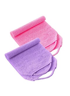 Buy 2 Pack Back Scrubber for Shower Exfoliating Washcloth Back Cloth Body Extended Length Scrubber Towel Nylon Exfoliating Stretchable Pull Strap Wash Cloth for Bath Body Scrub Washcloth in UAE