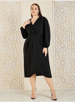 Buy Plus Lace Detail Shirt Midi Dress in Saudi Arabia