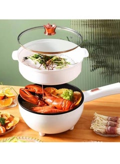 Buy 3.5L Electric Hot Pot,Double-flavor Hot Pot,with Steamer & Temperature Control,Two Power Adjustments Multifunctional Non-stick Pot, Portable Saucepan Electric Cooking Pot in Saudi Arabia