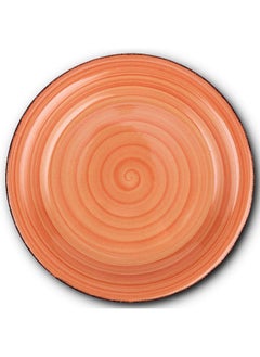 Buy Nava Stoneware Terra Cotta Dinner Plate Lines 27Cm in UAE