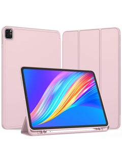 Buy Protective iPad Pro 11" (2021)/ iPad Pro 11" (2020) Slim Stand Hard Back Shell Smart Cover Case With Pencil Holder -Pink in UAE