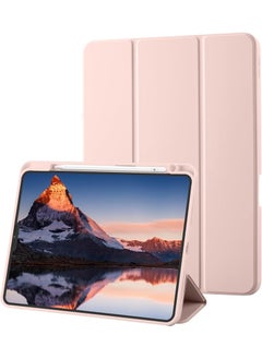 Buy Protective iPad Pro 11" (2021)/ iPad Pro 11" (2020) Slim Stand Hard Back Shell Smart Cover Case With Pencil Holder -Pink in UAE