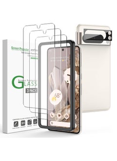 Buy amFilm 3+1 Pack for Google Pixel 8 Pro Screen Protector 6.7" Tempered Glass, Ultrasonic Fingerprint Compatible, with Easy Installation Frame, Anti Scratch, Bubbles-Free, Case Friendly in Egypt