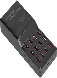 Buy Go4Shop Usb Charger With 12 Port Hub Multiple Speed Charging Power Adapter Eu Plug For Usb Devices Black in UAE