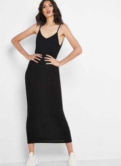 Buy Ribbed Low Back Cami Maxi Dress in UAE
