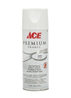 Buy Premium Gloss Enamel Spray Paint White 340 g 17000 in Saudi Arabia