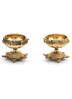 اشتري Brass Kuber Kachua Diya Kuber Diyas for Puja Brass Diya for Decoration Pack of 2 في الامارات