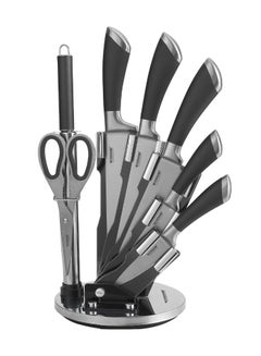 Buy Winsor 8 Piece Grey knife set with Acrylic Stand Laser Cut Rust Free Stainless Steel in UAE