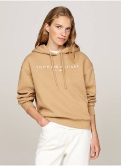 Buy Women's  Modern Regular Corporate Logo Pullover Hoodie , Brown - Cotton in Saudi Arabia