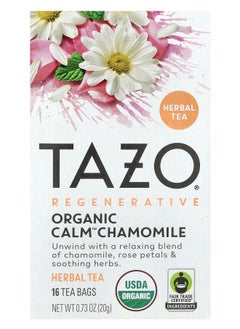 Buy Regenerative Herbal Tea Organic Calm Chamomile Caffeine Free 16 Tea Bags 0.73 oz (20 g) in UAE