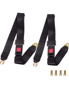 Buy Universal Seat Belt 2 Point Seat Belt Adjustable Lap Strap Buckle Universal Golf Cart Belt Kit Adjustable Retractable Belt Kit for Truck Go Kart Van VR UTV and Buggies 50" 2 Pack in UAE