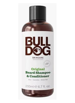 Buy Bull Dog Original 2 in 1 Beard Shampoo & Conditioner For Men, Contains Aloe Vera, Camelina Oil And Green Tea, Deep Cleansing, leaves beard soft, fresh, nourished, and conditioned, Everyday Use, 200ML in Saudi Arabia