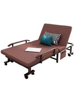 Buy Portable Single Folding Bed,Rollaway Bed with Wheels,Office Foldable Siesta Chair with adjustable Backrest,Multifunctional Hospital Escort Bed in Saudi Arabia