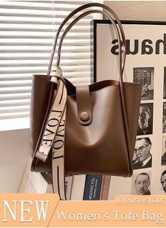 اشتري Women's Shoulder Tote Bag Leather Handbag For Women Retro Large Capacity Messenger Fashionable Travel Hand Bag（Brown） في السعودية