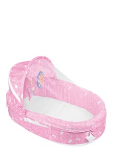 اشتري Baby Bassinet Bed Portable Sleeper Travel Bag with mosquito net For Infant Boys Girls - pink في الامارات