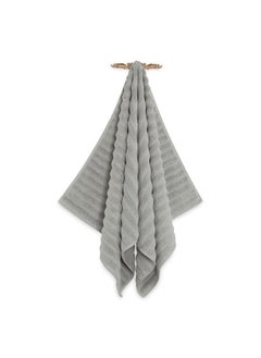 Buy Wave Zero Twist Bath Towel Silver - 650Gsm 76X152Cm in UAE