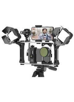 Buy Evolution MOJO 2 Plus Universal Modular Video Rig Kit for iPhone,Smartphones,DSLR,Action Cameras-Complete Journalist Kit w/52-37-17mm Optics Adapter/Hood/Filters/Gun Microphone/2*LED Lights in UAE