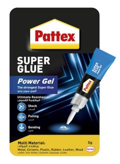 Buy Pattex Super Glue Power Gel, Strong Super Glue Gel, All Purpose Adhesive for Flexible Materials, Easy to Use Clear Glue 3g in UAE