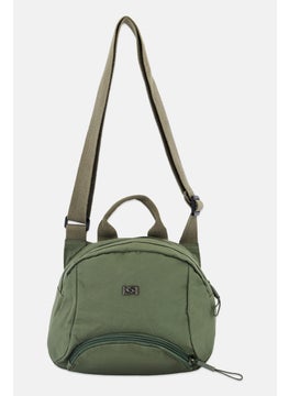 Buy Women Brand Logo Shoulder Bag 17 H x 24 L x 11 W cm, Olive in UAE