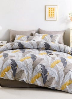 Buy King size 6 pieces Bedding Set without filler, Beautiful Leaves Design. in UAE