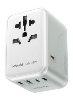 Buy Momax Travel Adapter Charger GaN PD 5 Ports 65W - White in Saudi Arabia