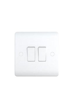 اشتري Kedbrooke Switch Socket High Quality White 10A 2 Gang 2 Way KBV3022 Switch socket 3 x 3 في الامارات