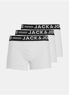 Buy Pack of 3 - Logo Detail Elastic Waistband Trunks in Saudi Arabia