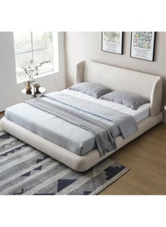 Buy Nova Nap Upholstered Premium King Size ( 180 X 190 ) Off White Color Bed in UAE