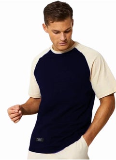 Buy Big Size Top Raglan T-Shirts crew neck Dark Blue in Egypt